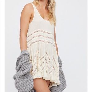 Free people yellow trapeze dress